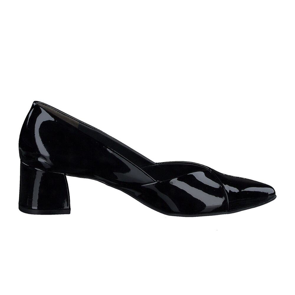 Paul Green black patent leather Rendi Pointed Toe Slip On Pumps 5.5 ( US 8)
